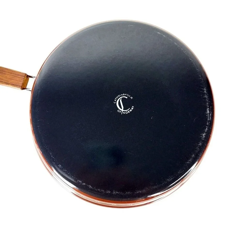Vintage MCM Catherine Holm of Norway Brown Lotus Enamelware Pot & Pan 7 Pc Set